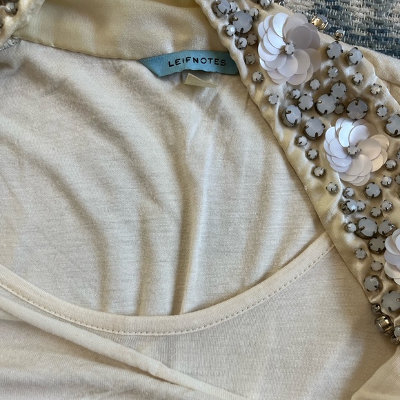 Leifnotes cream cowl neck top size s - Picture 5 of 6